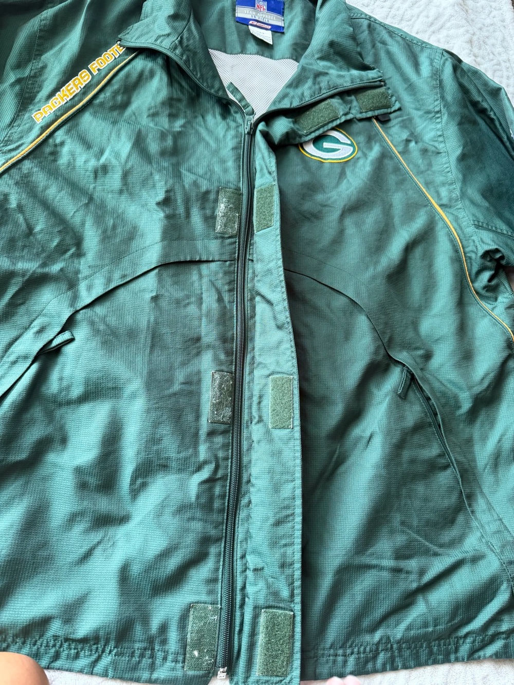 Reebok NFL Green Bay Packers On Field Windbreaker Full Zip Jacket Men’s Large - Picture 8 of 15